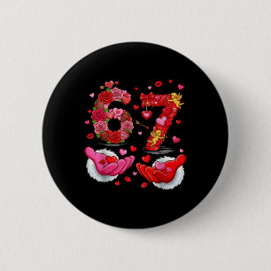 Macaron Rond 5 Cm 6 7 Six Sept cœurs de la Saint-Valentin Enfants Ga