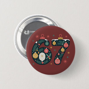Macaron Rond 5 Cm 6 7 Six Seven Génération Z Alpha Argot Meme Noël B