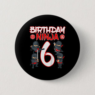 Macaron Rond 5 Cm 6 Ans Ninja Anniversaire Fête Arts Martiaux Karat