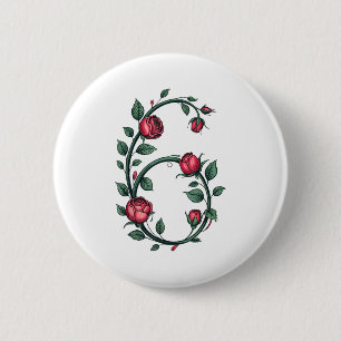 Macaron Rond 5 Cm 6 Floral 67 Rose Saint-Valentin Amour Drôle Corres