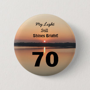 Macaron Rond 5 Cm 70e Anniversaire coucher de soleil Ma lumière bril