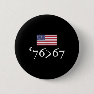 Macaron Rond 5 Cm 76 67 Drapeau américain Soixante Seize Soixante Se