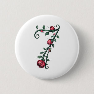 Macaron Rond 5 Cm 7 Floral 67 Rose Saint-Valentin Amour Drôle Corres
