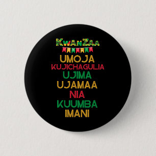 Macaron Rond 5 Cm 7 Principes De Kwanzaa Happy Kwanzaa Cand Africain