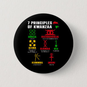 Macaron Rond 5 Cm 7 Principes De La Célébration De Kwanzaa Pan Afric