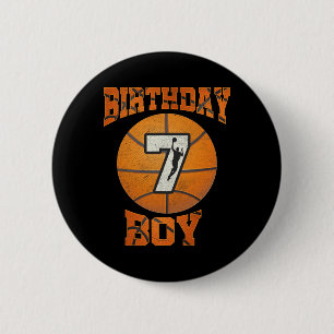 Macaron Rond 5 Cm 7e Anniversaire tenue garçon basket-ball 7 ans Ol