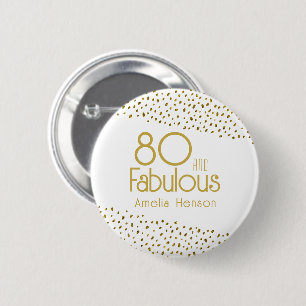 Macaron Rond 5 Cm 80 et Fabulous Gold Parties scintillant 80e annive