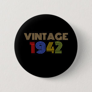 Macaron Rond 5 Cm 80e anniversaire Vintage 1942
