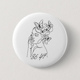 Macaron Rond 5 Cm 8647 Anti Trump Floral Resist 86 47 Empêchez Trump