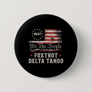 Macaron Rond 5 Cm 8647 Foxtrots Deltas Tangos Drapeau Amérique