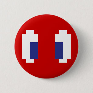 Macaron Rond 5 Cm 8 bits Pixel Manga Eyes