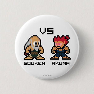 Macaron Rond 5 Cm 8bit Gouken CONTRE Akuma