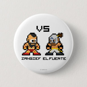 Macaron Rond 5 Cm 8bit Zangief CONTRE l'EL Fuerte