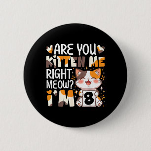 Macaron Rond 5 Cm 8e anniversaire chaton de 8 ans tout de suite chat