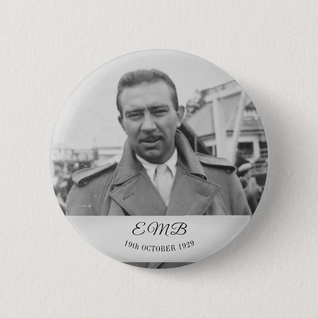 Macaron Rond 5 Cm 90e anniversaire Elégante photo Monogramme Homme A (Devant)
