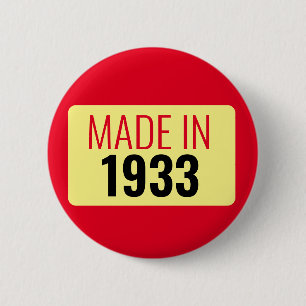 Macaron Rond 5 Cm 90e anniversaire en 1933 90 ans