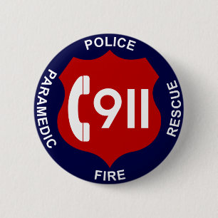 Macaron Rond 5 Cm 911 polices de bouton mettent le feu à l'ambulanc