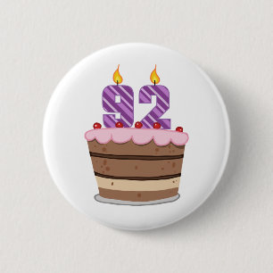 Macaron Rond 5 Cm 92 ans sur le gâteau d'anniversaire