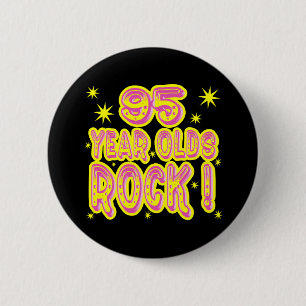 Macaron Rond 5 Cm 95 ans de roche ! Bouton (rose)