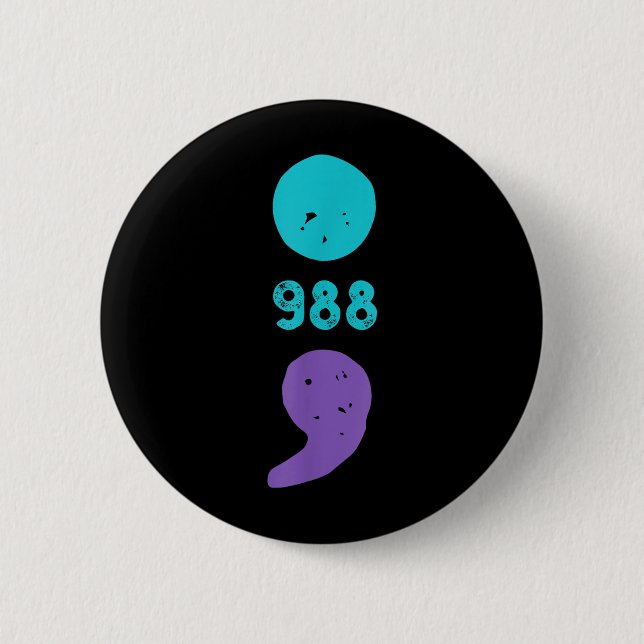 Macaron Rond 5 Cm 988 Semicolon Santé mentale S Prévention du suicid (Devant)