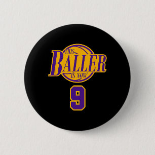 Macaron Rond 5 Cm 9 Ans Basketball Baller Purple Et