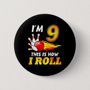 Macaron Rond 5 Cm 9e Anniversaire Bowling C'est comment je roule 9 A