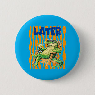 Macaron Rond 5 Cm À bientôt Gator Drôle Crocodile Alligator Rétro