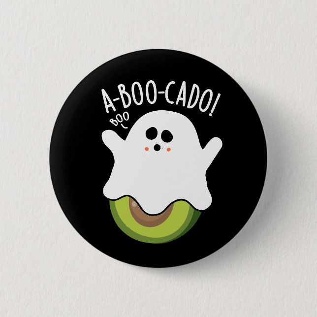 Macaron Rond 5 Cm A-boo-cado Amusant Avocado Pun Dark BG (Devant)
