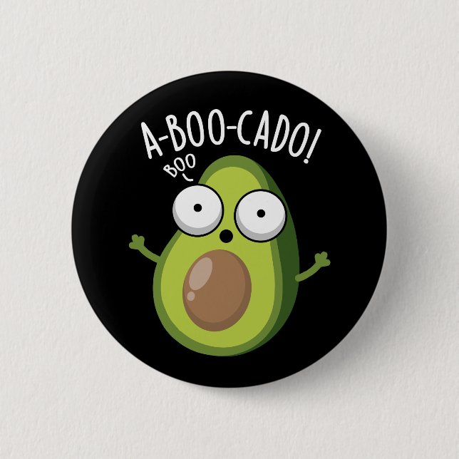 Macaron Rond 5 Cm A-boo-cado Drôles de jeux de mots d'avocat qui fon (Devant)