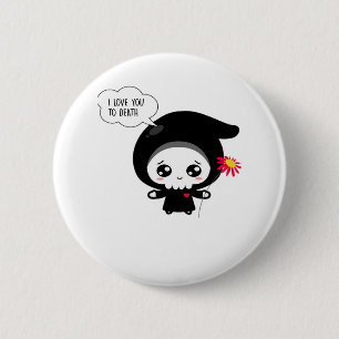Macaron Rond 5 Cm À la mort - Funny Valentines Jour Classique