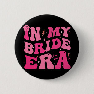 Macaron Rond 5 Cm À l'ère de ma mariée Groovy Bride Enterrement de v