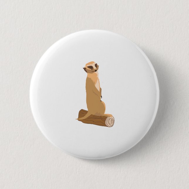 Macaron Rond 5 Cm A Meerkat (Devant)
