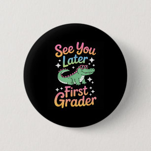 Macaron Rond 5 Cm À plus tard élève de première année Fun Alligator