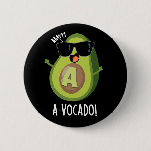 Macaron Rond 5 Cm A vocado Amusant Avocado Pun Dark BG