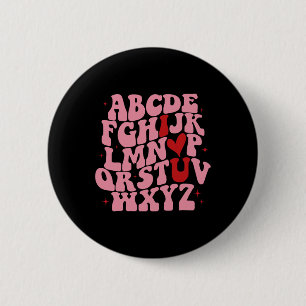 Macaron Rond 5 Cm Abc Alphabet Je T'Aime Professeur D'Anglais Saint-
