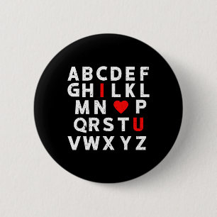 Macaron Rond 5 Cm Abc's Je t'aime Mignon Alphabet Professeur Va
