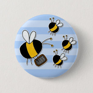 Macaron Rond 5 Cm abeille de travailleur - professeur