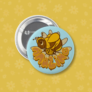Macaron Rond 5 Cm Abeille Extraordinaire - Joli dessin animé Bumble