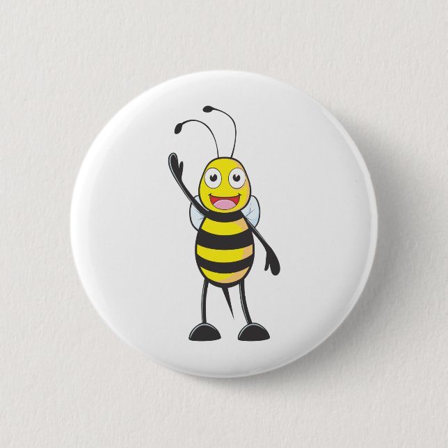Macaron Rond 5 Cm Abeille faite sur commande ondulant sa main (Devant)
