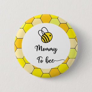 Macaron Rond 5 Cm Abeille florale. Maman à venir
