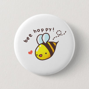Macaron Rond 5 Cm Abeille heureuse !