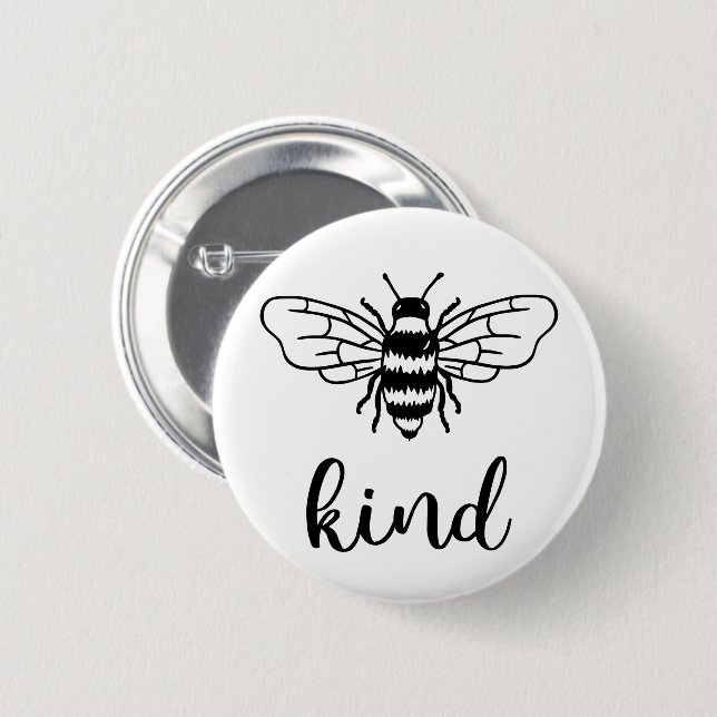 Macaron Rond 5 Cm Abeille noire (Devant & derrière)