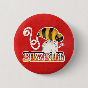 Macaron Rond 5 Cm Abeille tueuse de bonne humeur drôle