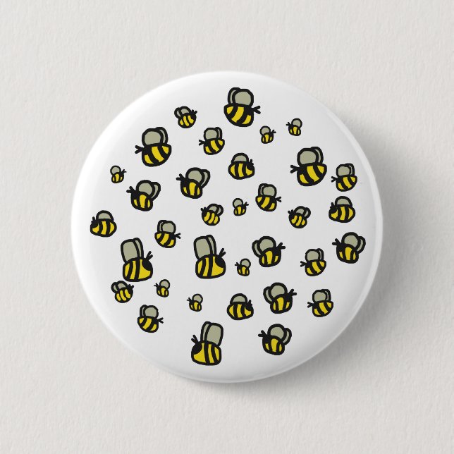Macaron Rond 5 Cm Abeilles (Devant)