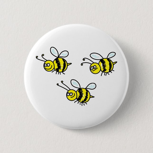 Macaron Rond 5 Cm abeilles (Devant)
