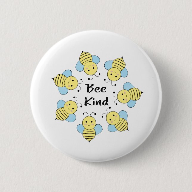 Macaron Rond 5 Cm Abeilles (Devant)
