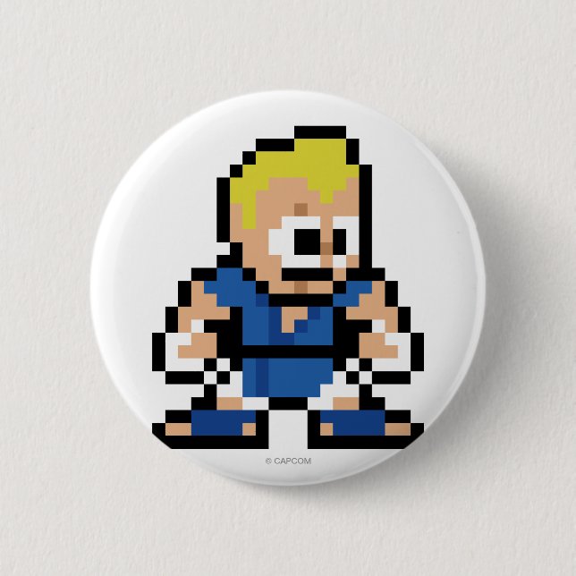 Macaron Rond 5 Cm Abel à 8 bits (Devant)