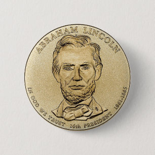 Macaron Rond 5 Cm Abraham Lincoln 1 $ Bouton de la pièce présidentie
