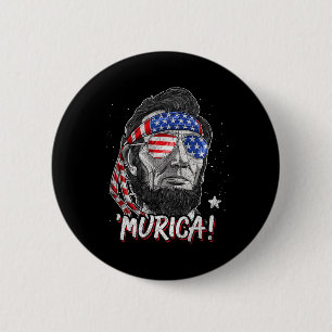 Macaron Rond 5 Cm Abraham Lincoln 4 juillet Murica Hommes Femmes Ame