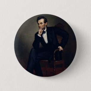 Macaron Rond 5 Cm Abraham Lincoln Portrait par George Healy